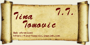 Tina Tomović vizit kartica